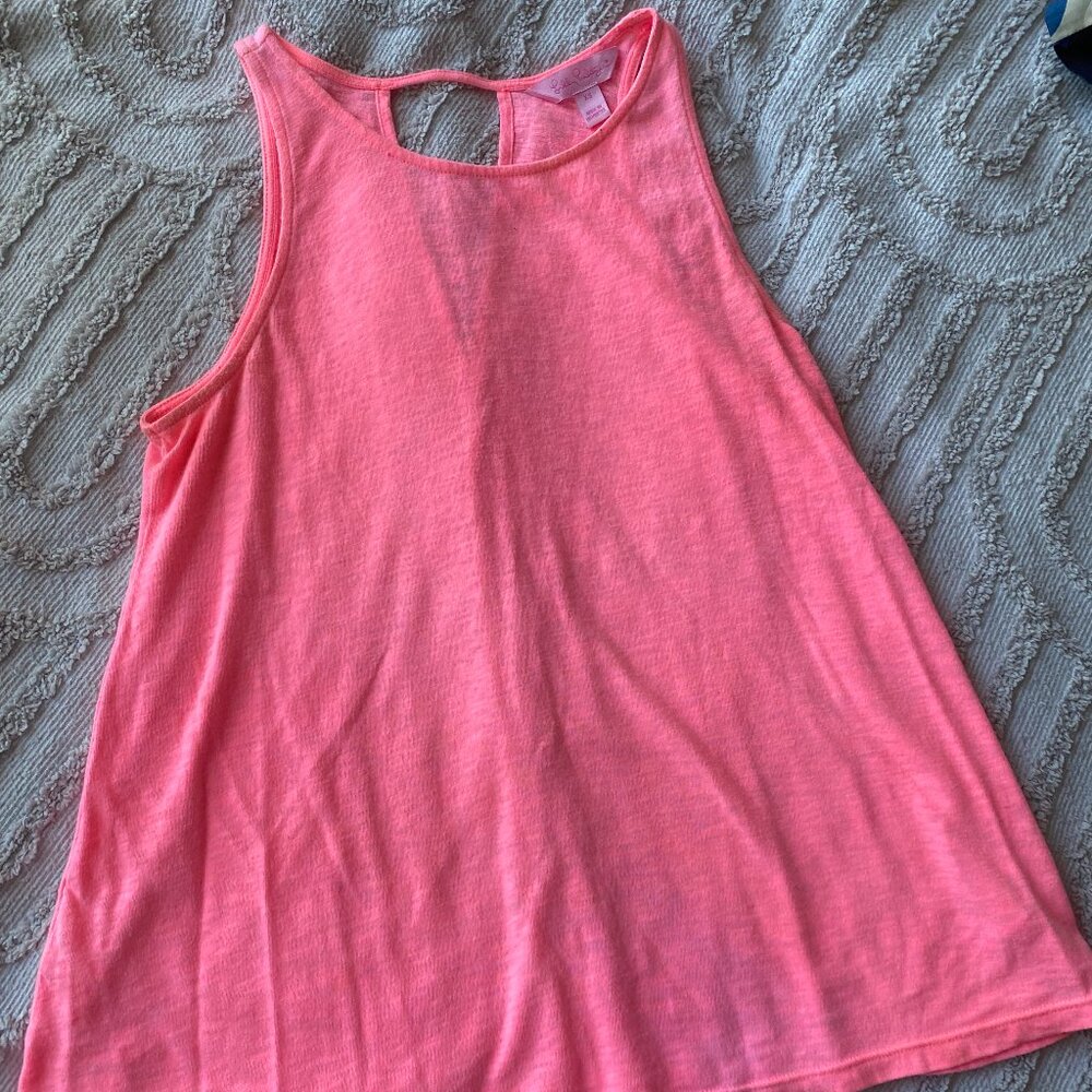 Lilly Pulitzer Cotton Neon Pink Keyhole Tank Top Size XS